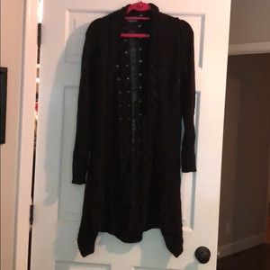 Long knit black cardigan